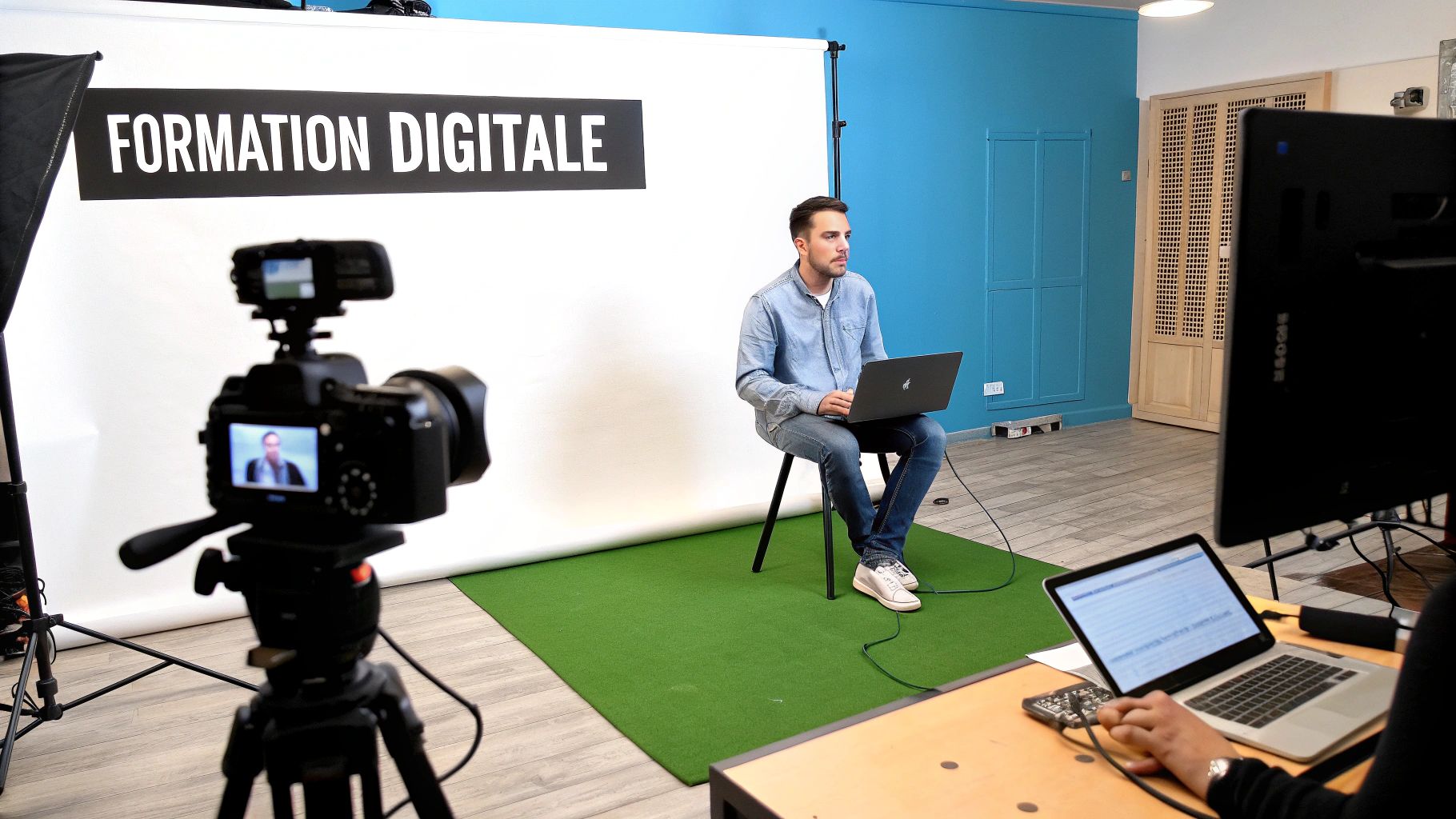 Personnes interagissant avec des écrans numériques pour la formation