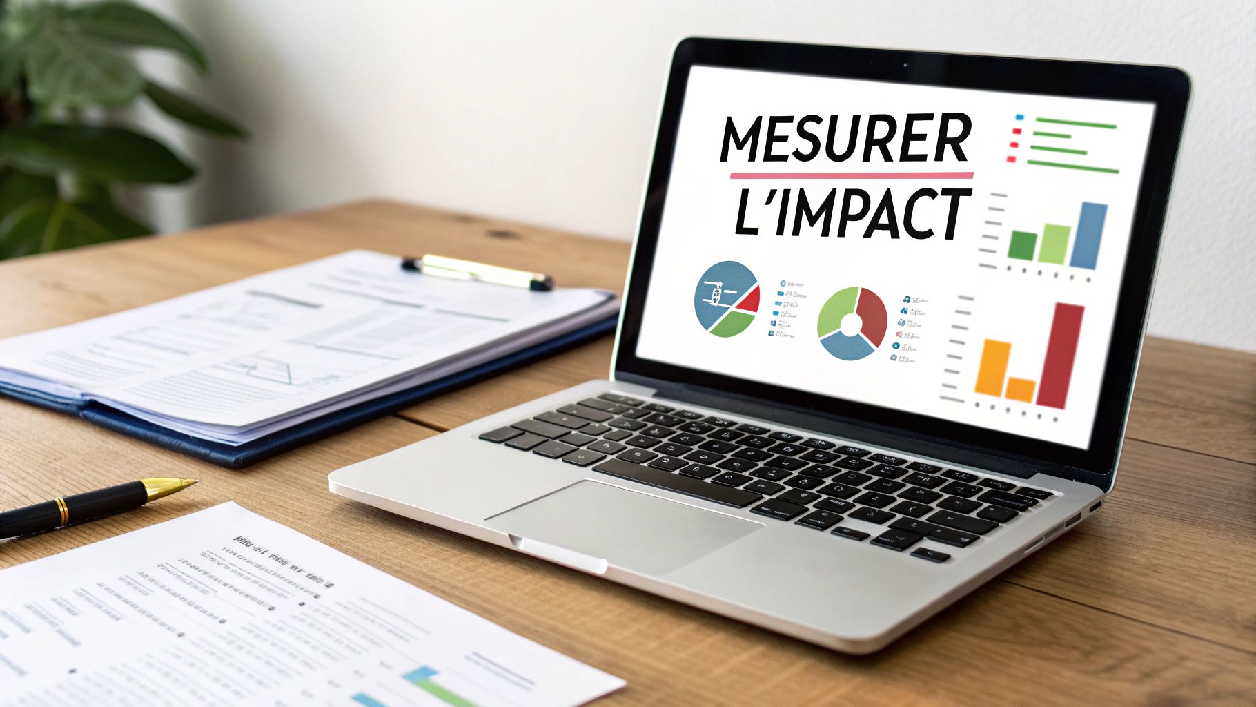 Une personne analysant des graphiques sur un ordinateur portable, symbolisant la mesure de l'impact d'une formation.