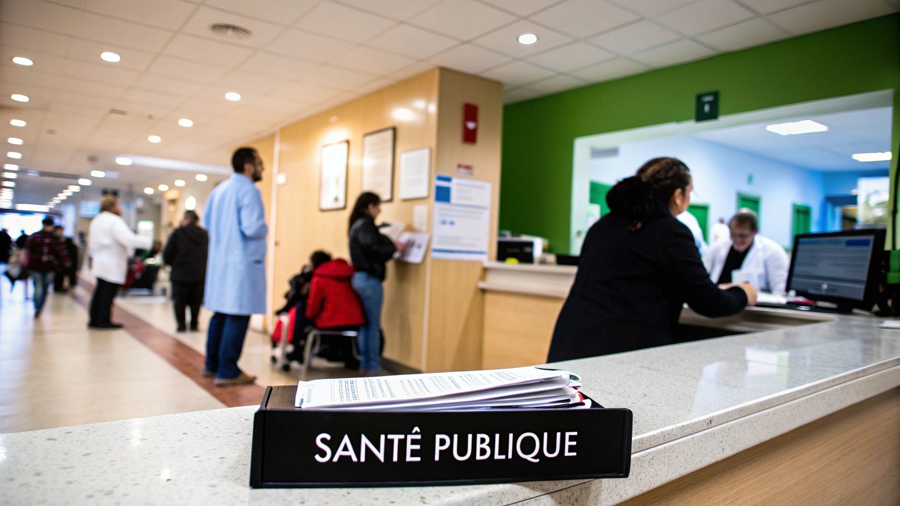 Un médecin bulgare dans un bureau moderne, expliquant un document à un patient.