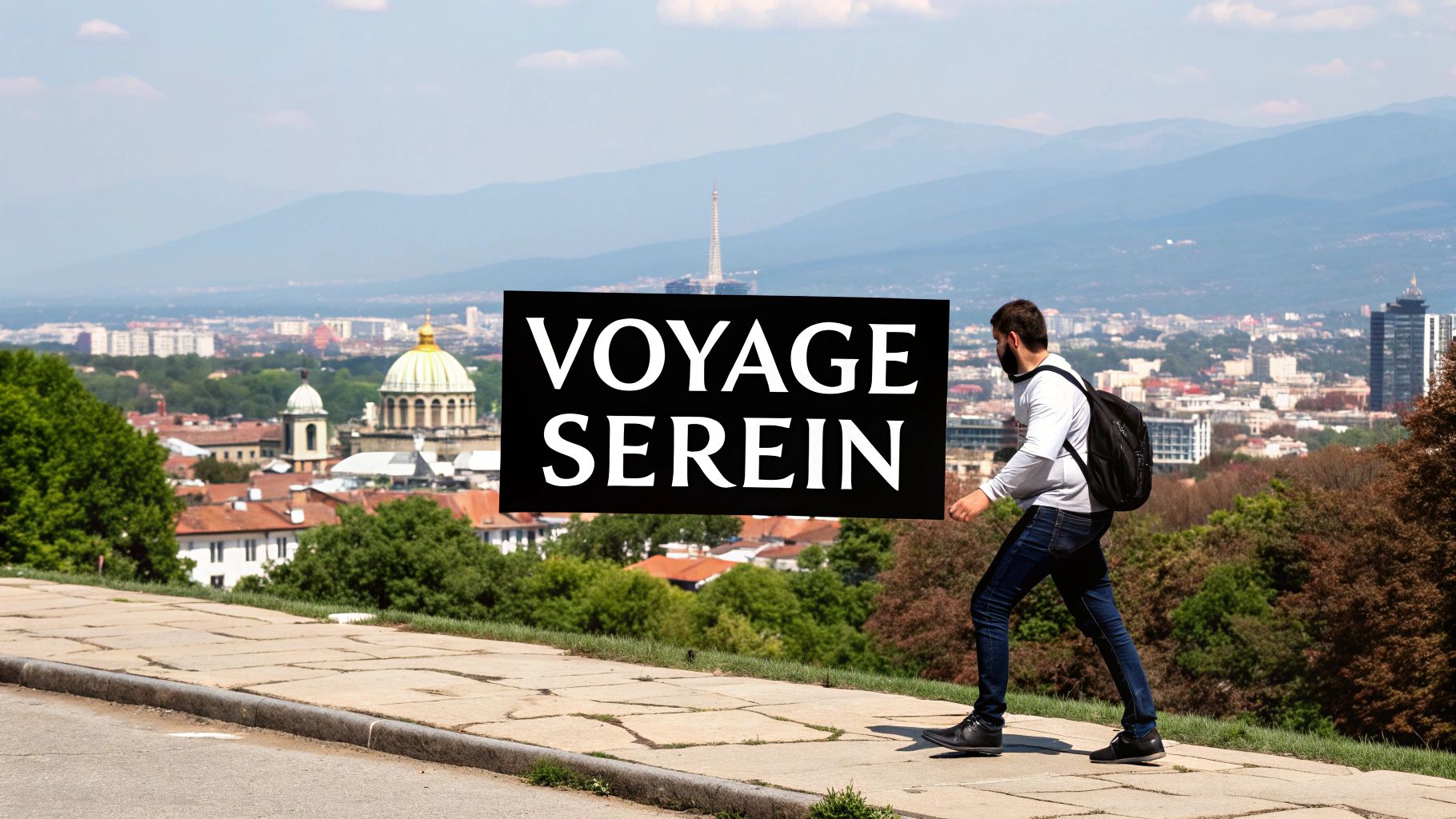 Paysage de montagne en Bulgarie avec un monastère au premier plan