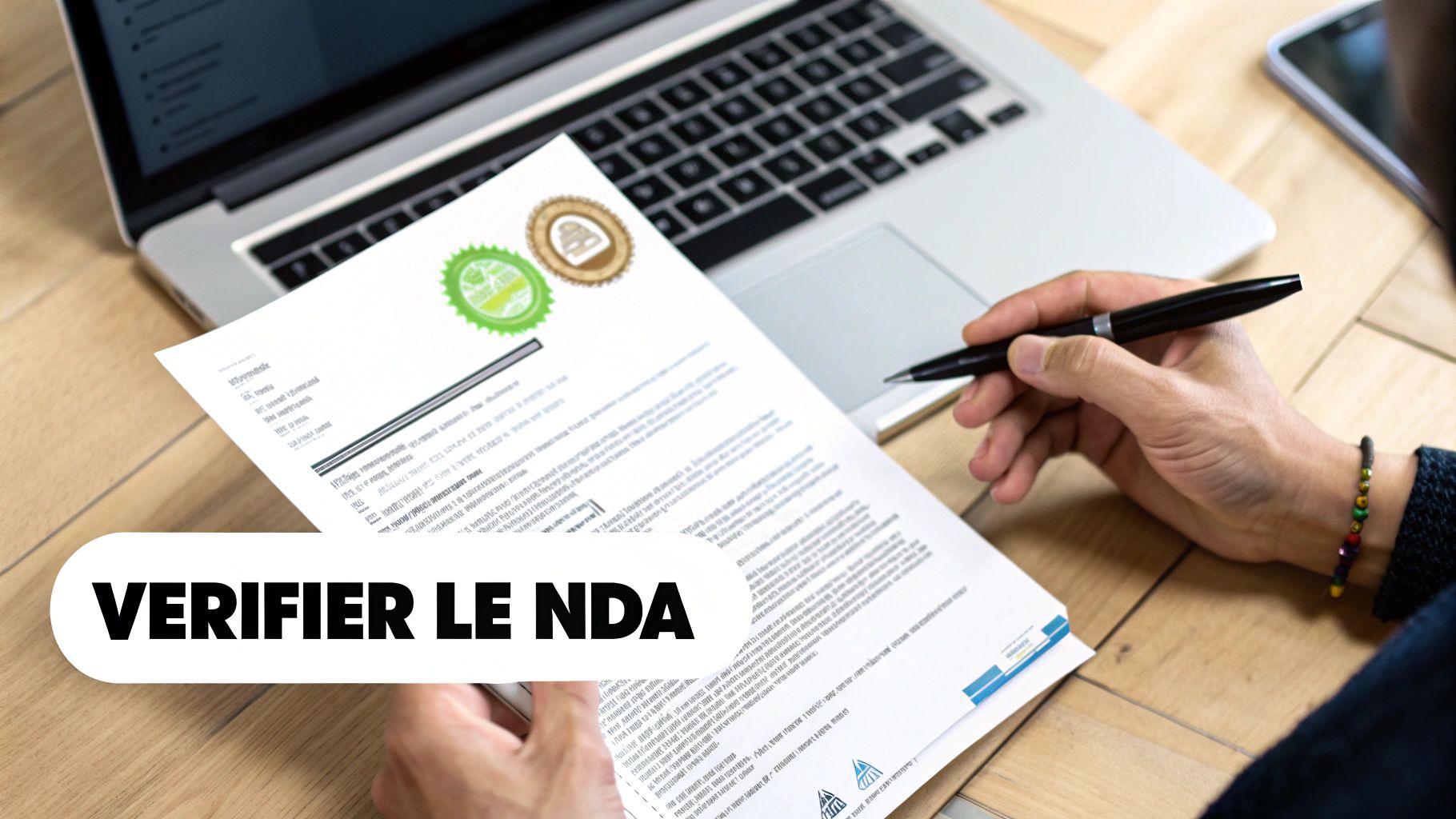 Une personne analysant des documents pour évaluer la qualité d'un organisme de formation