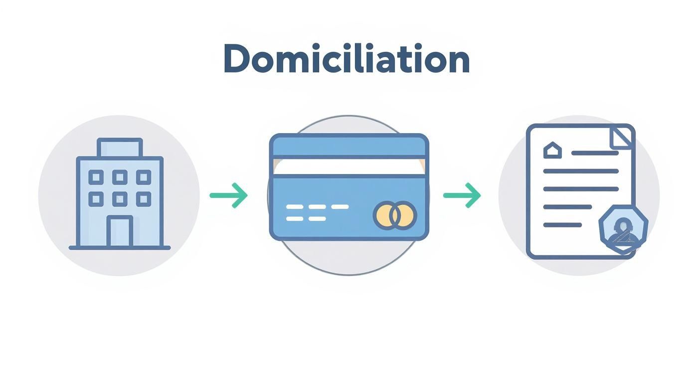 Infographic about compte comptable domiciliation