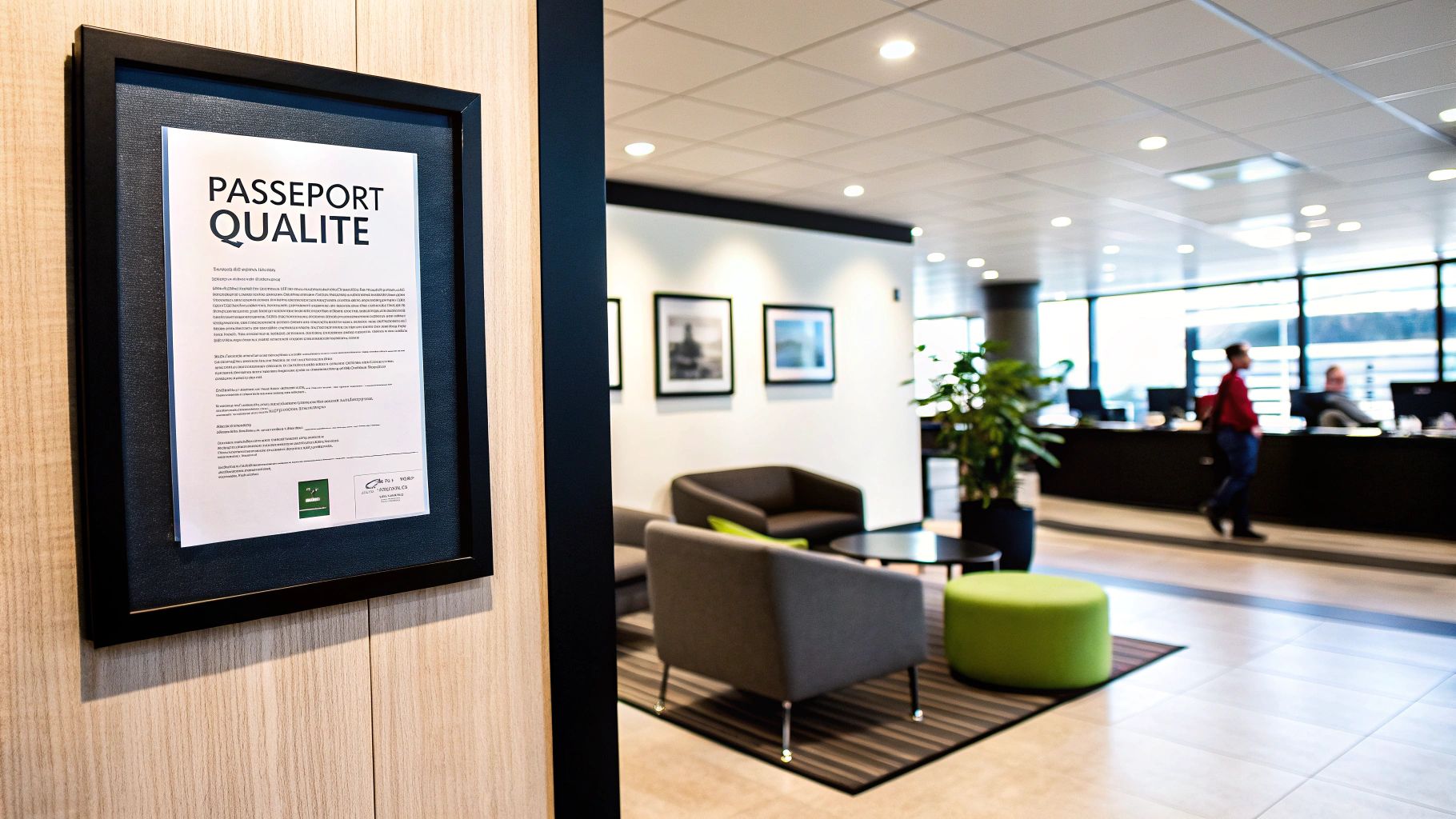 Salle de réunion avec des personnes discutant autour d'une table, symbolisant la planification pour Qualiopi