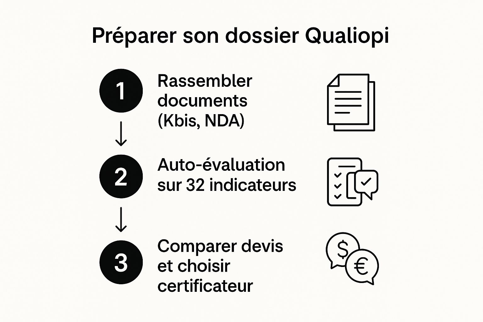 Infographic about comment obtenir la certification qualiopi
