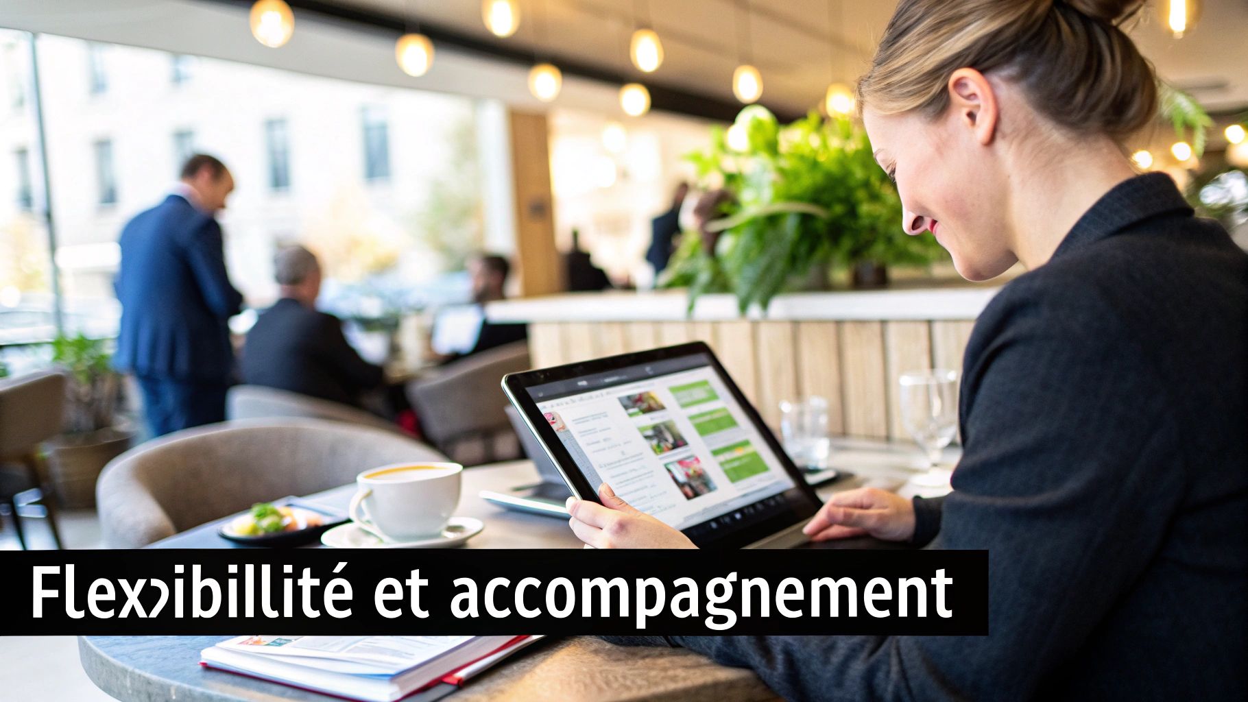 Apprenant travaillant sur une tablette avec des ressources de formation en ligne