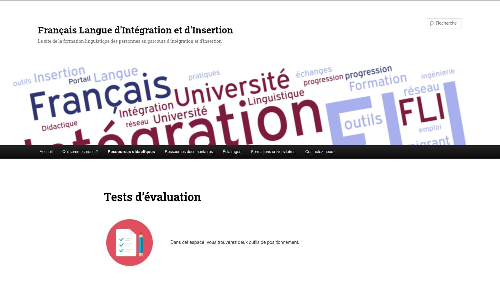 ATILF – FLI (Français Langue d'Intégration) Outils de positionnement