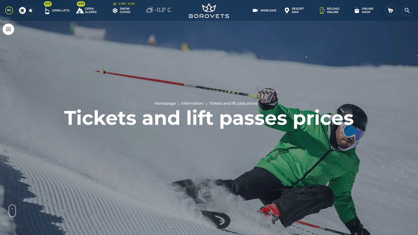 Forfaits de ski pour la station de ski de Borovets en Bulgarie