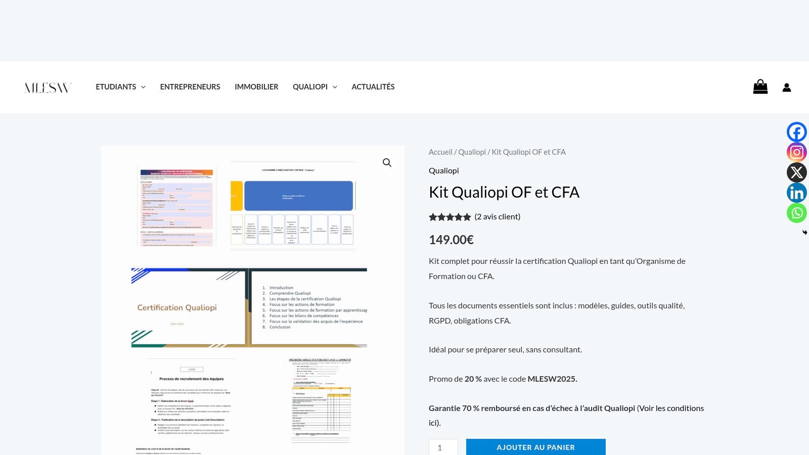 MLESW – Kit Qualiopi OF/CFA