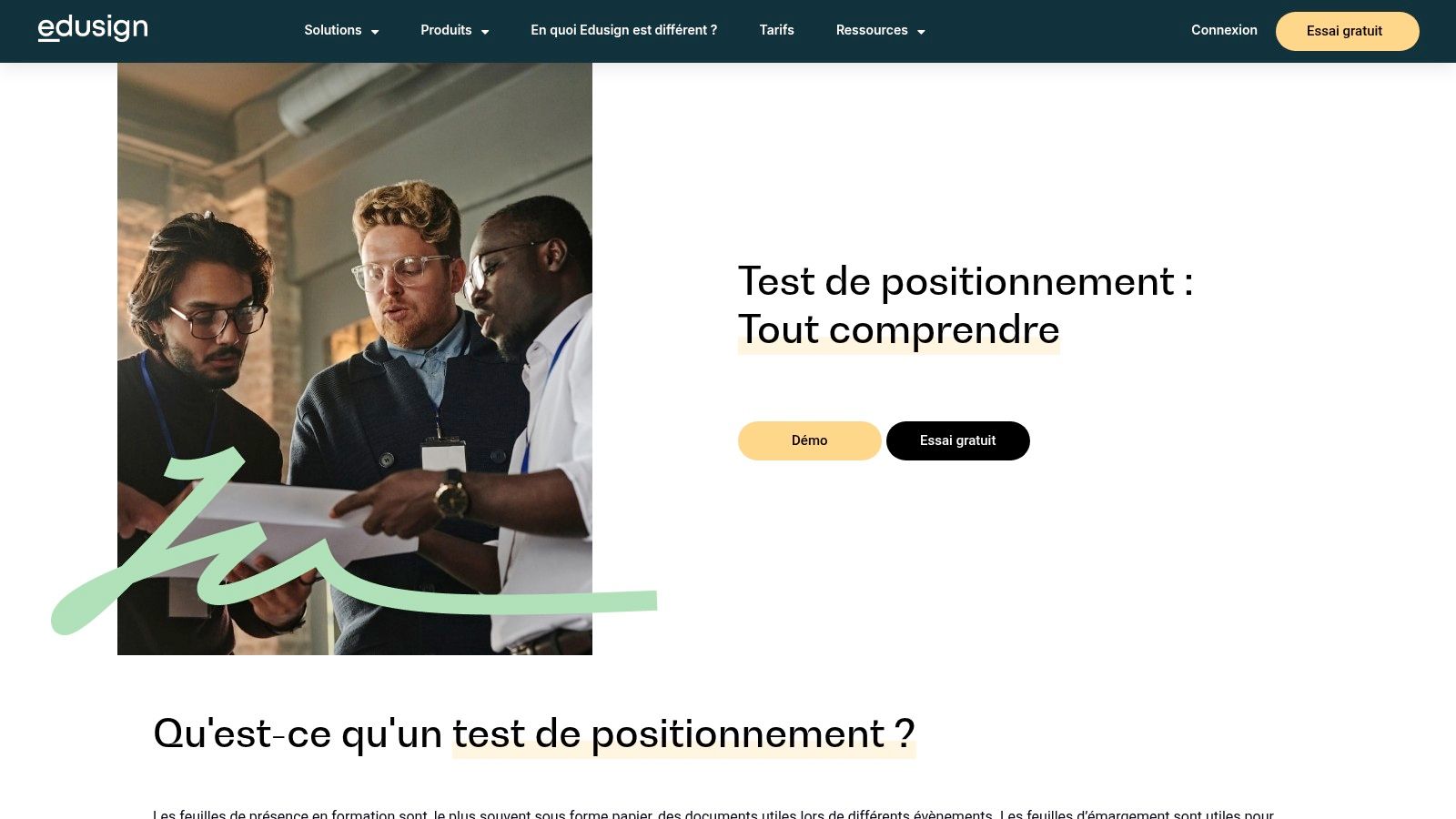 Edusign – Modèles de test/questionnaire de positionnement