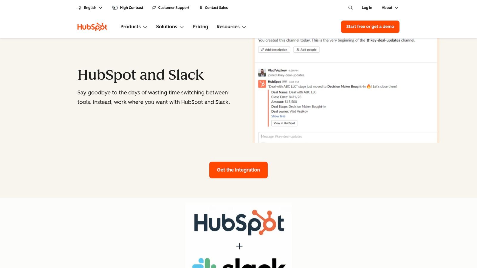 HubSpot App Marketplace – Slack for HubSpot and related apps