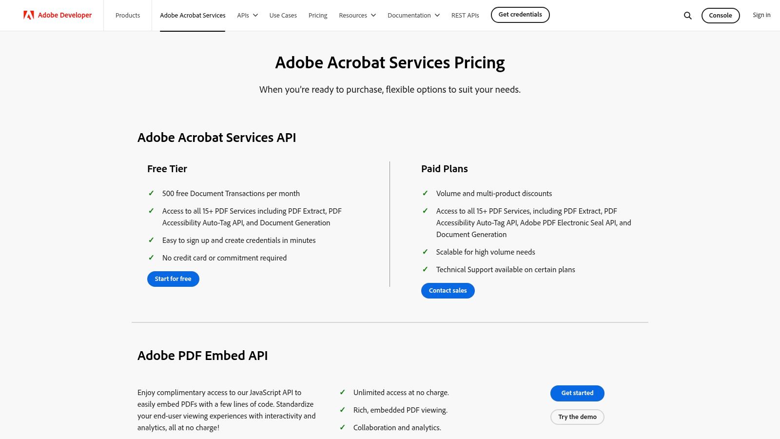 Adobe Acrobat Services (Document Generation API)