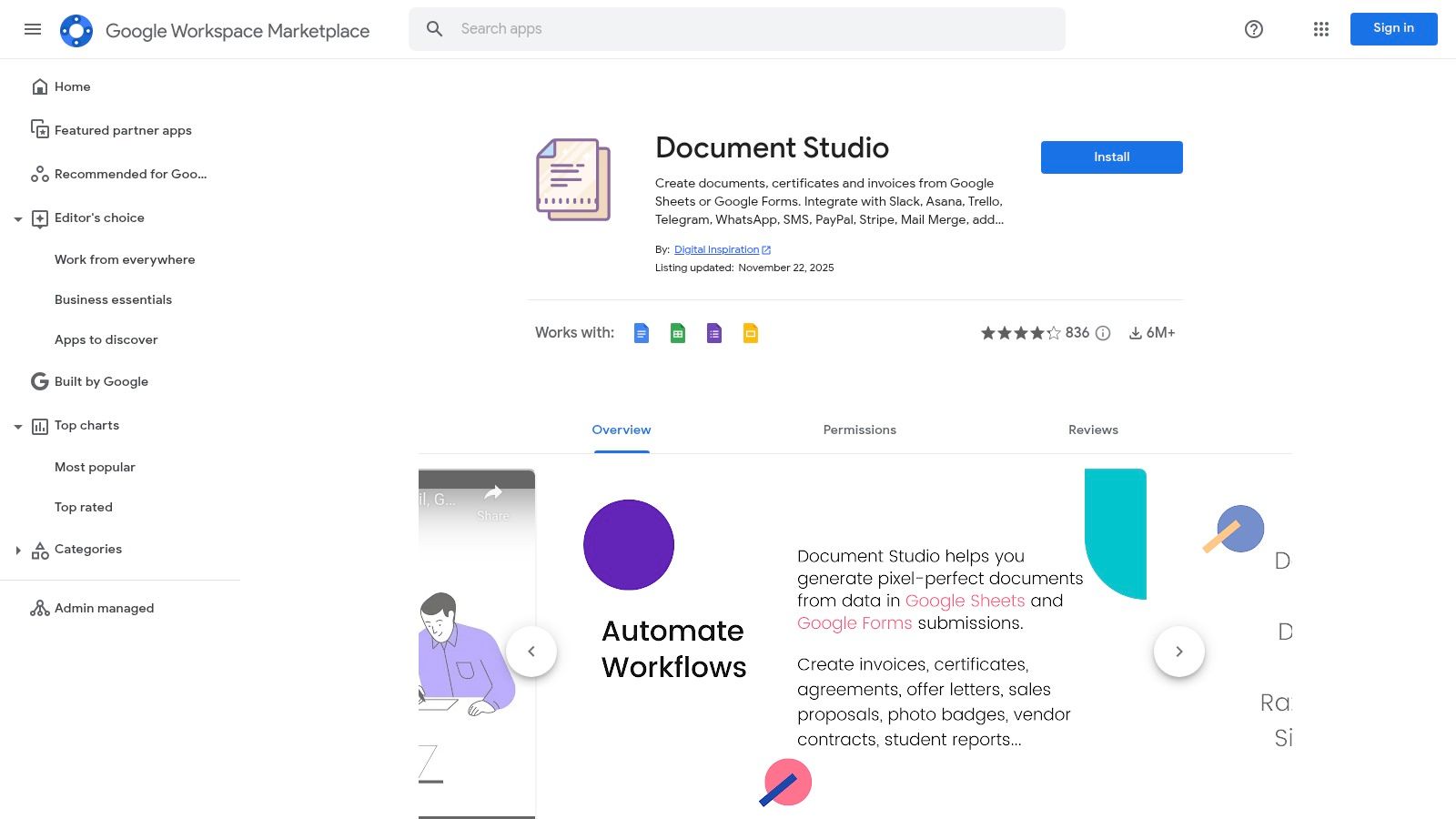Document Studio (Digital Inspiration) — Google Workspace Marketplace