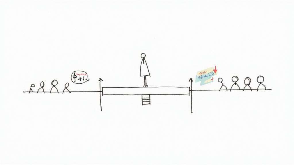 A person's hands holding a vintage camera, symbolizing the act of curating and creating a unique brand identity.