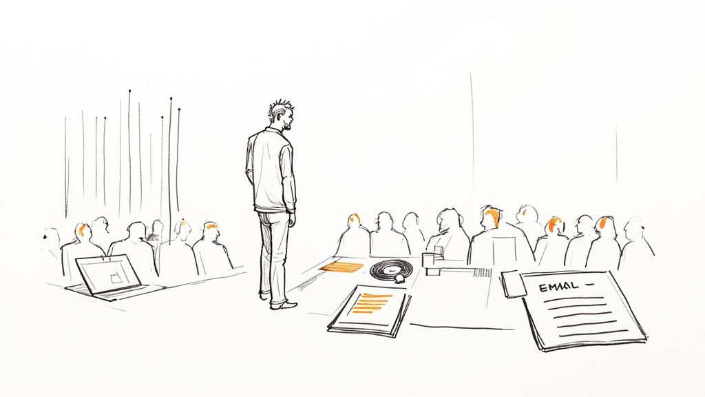 A performer singing passionately on stage into a microphone, with dramatic stage lighting in the background.