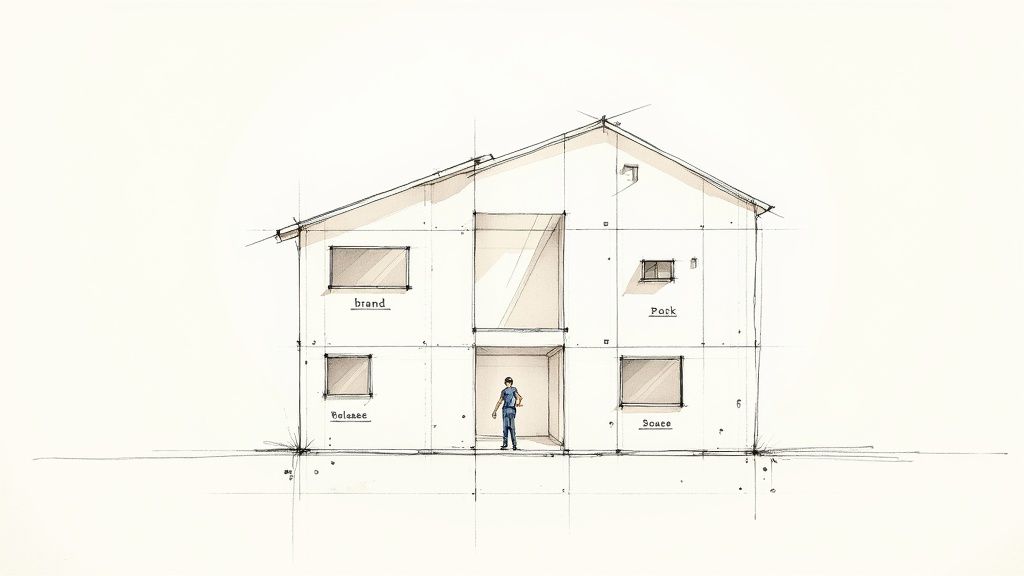 An artist with headphones on, working on a laptop in a creative, modern studio setting, symbolizing the new age of music industry promotion.