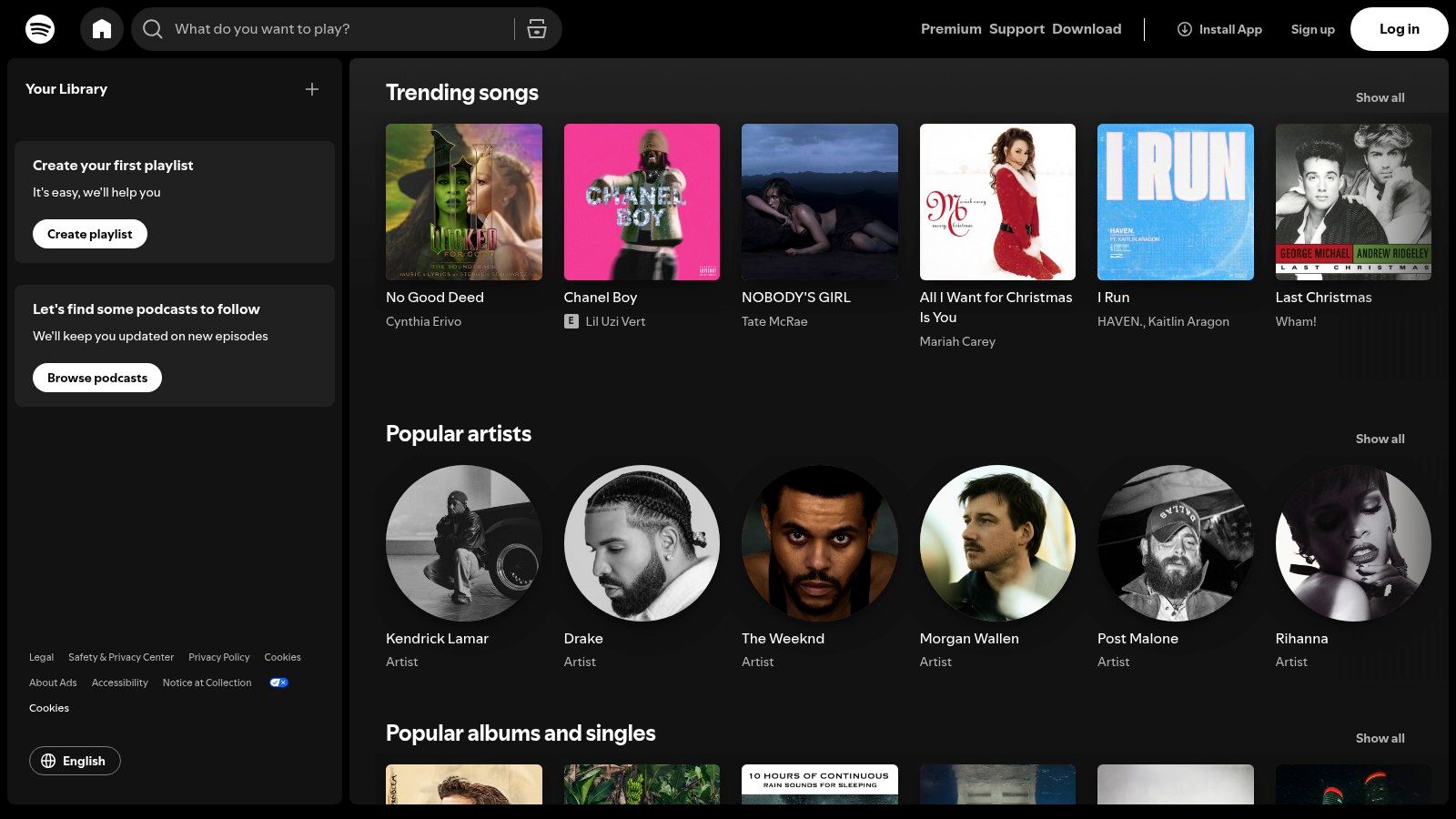 Spotify (official playlists: Today’s Top Hits, Top 50 USA, Viral 50 USA)