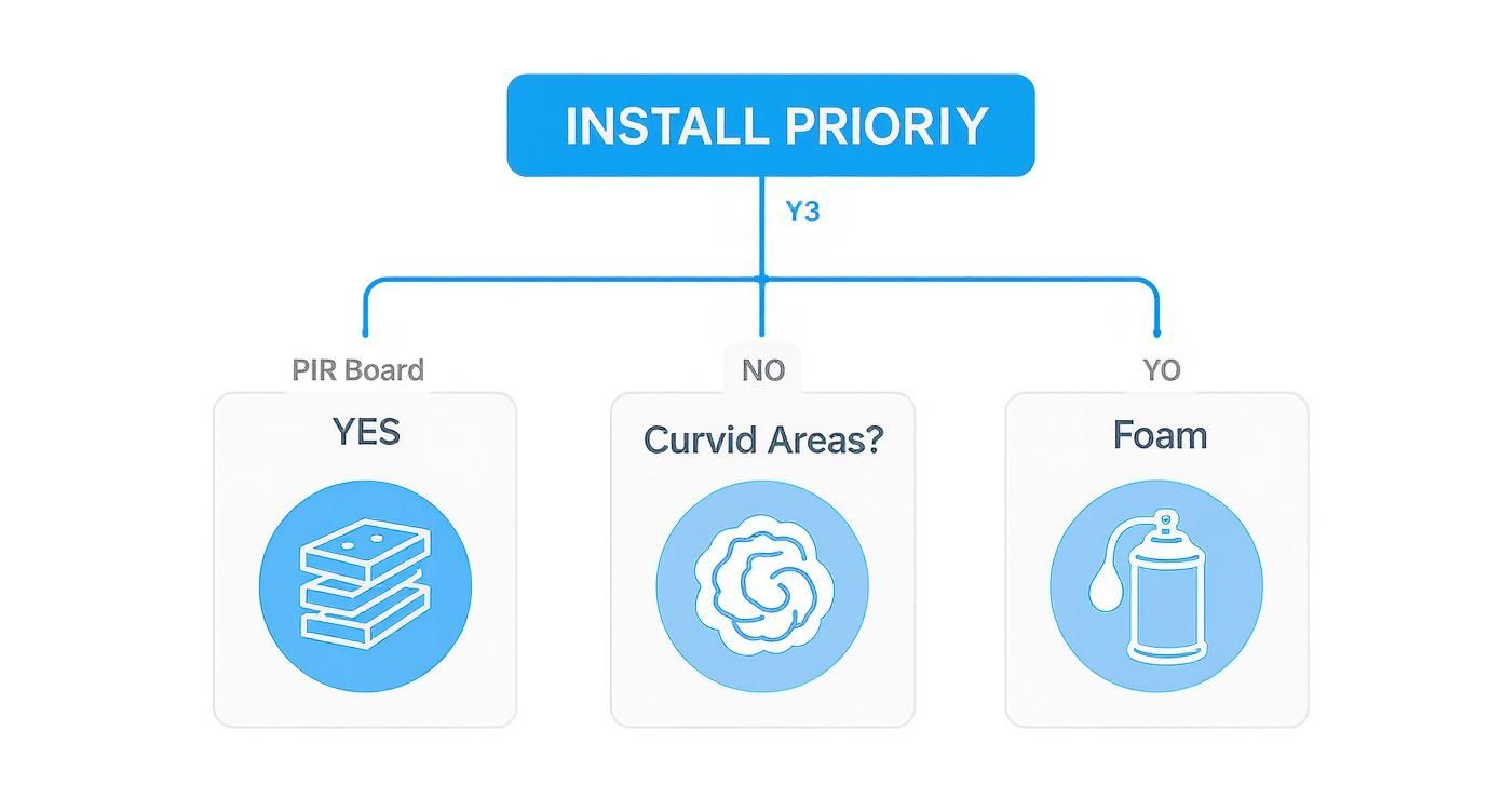 Infographic about best insulation for campervans