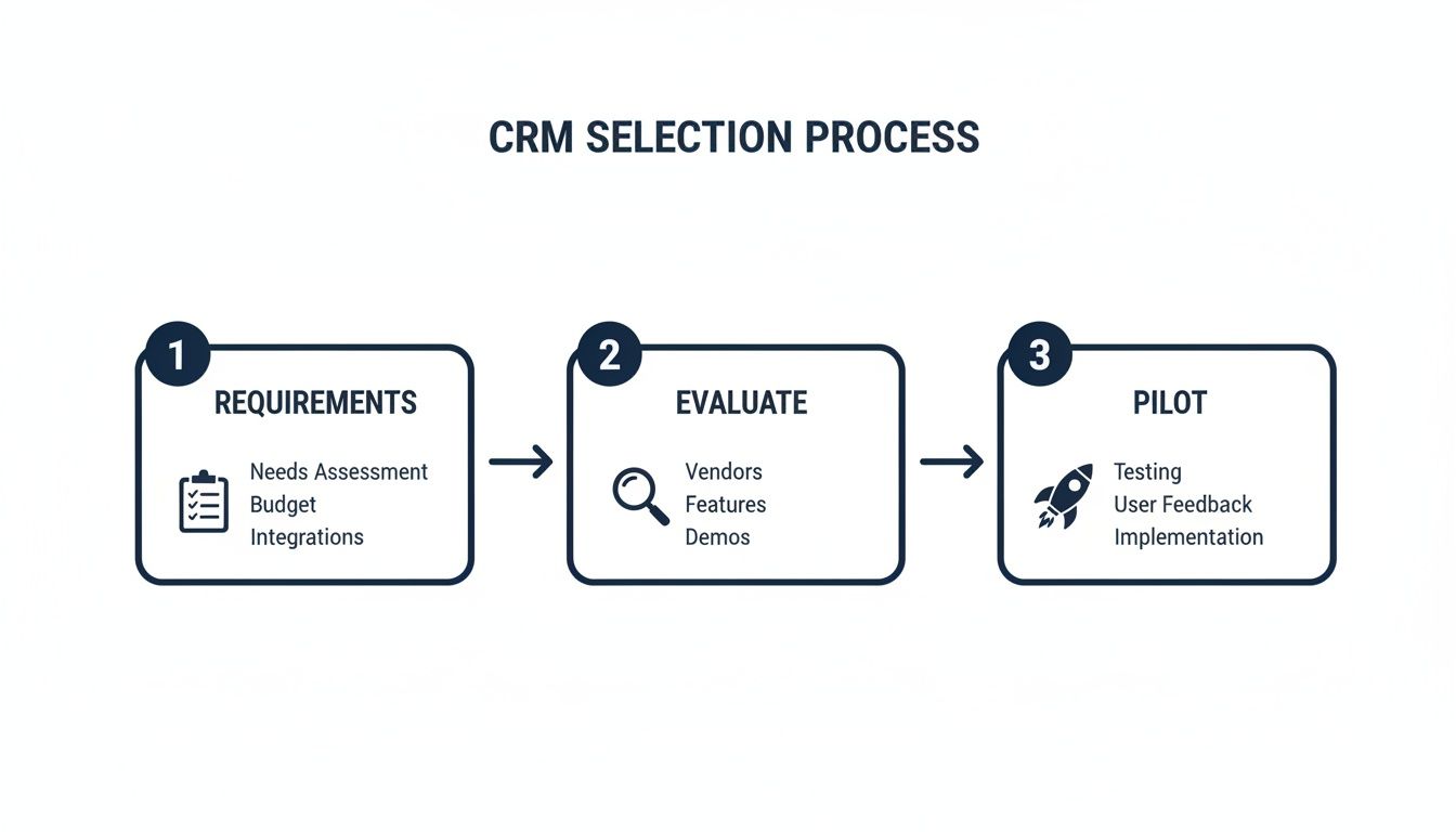 Infographic about how to choose a crm system