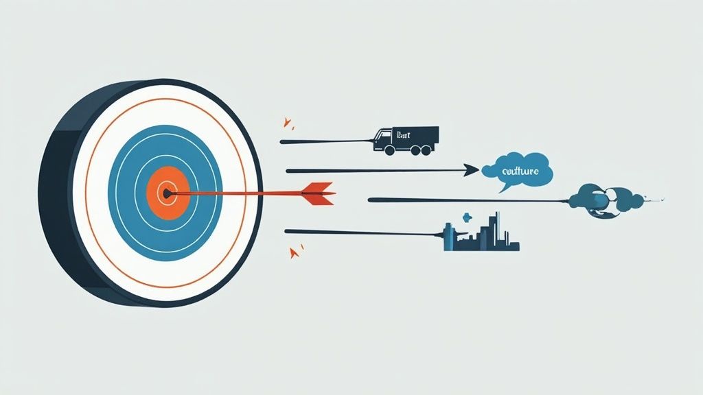 An illustration of AI icons integrated into a business dashboard interface.