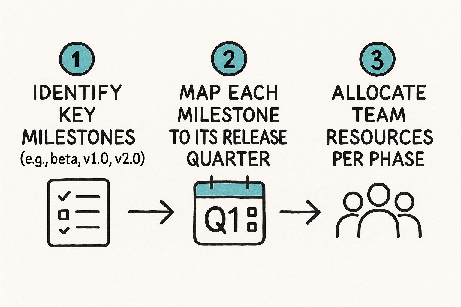 Infographic about how to create a product roadmap