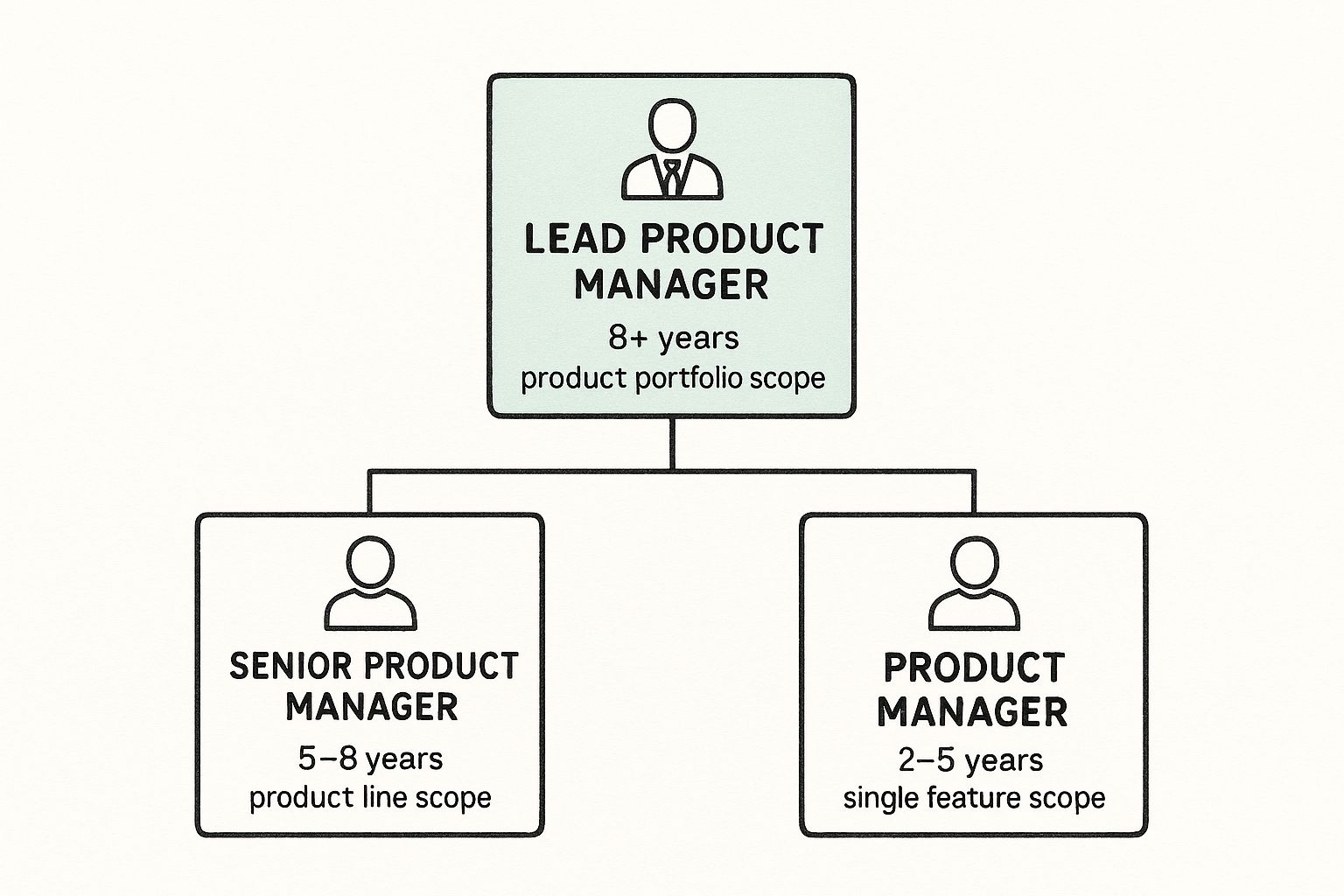 Infographic about product management career ladder