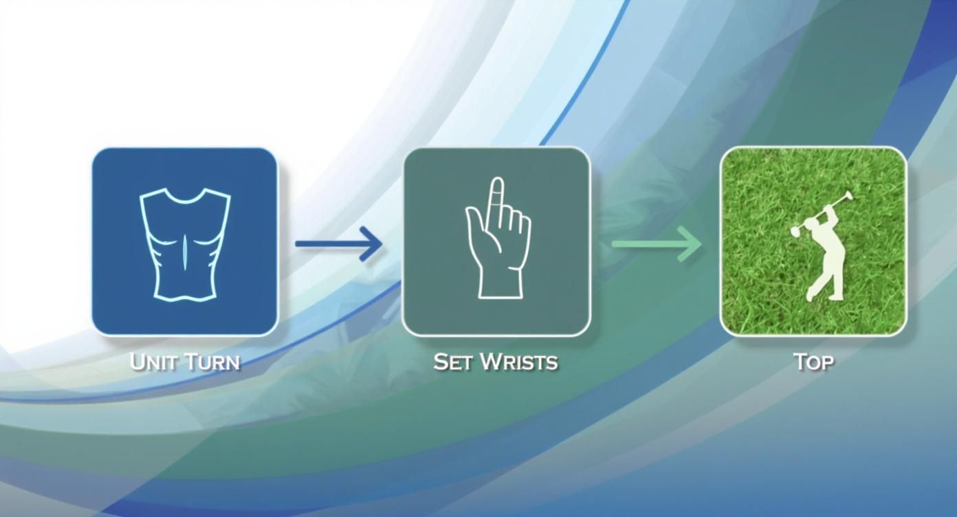 Infographic about correct iron swing