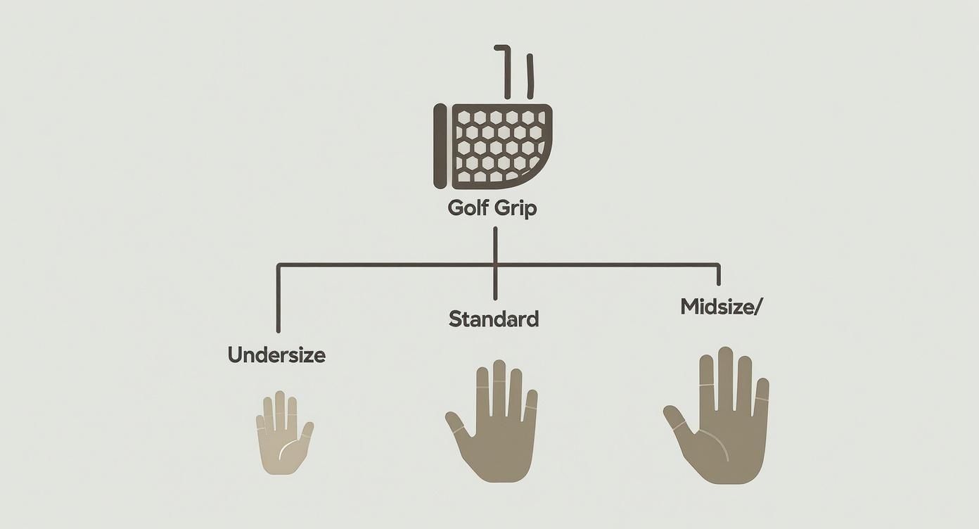 Infographic about golf grip size
