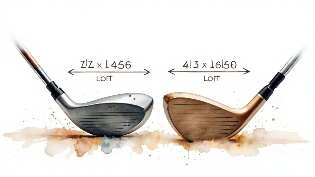 A selection of drivers and fairway woods arranged on a golf course.