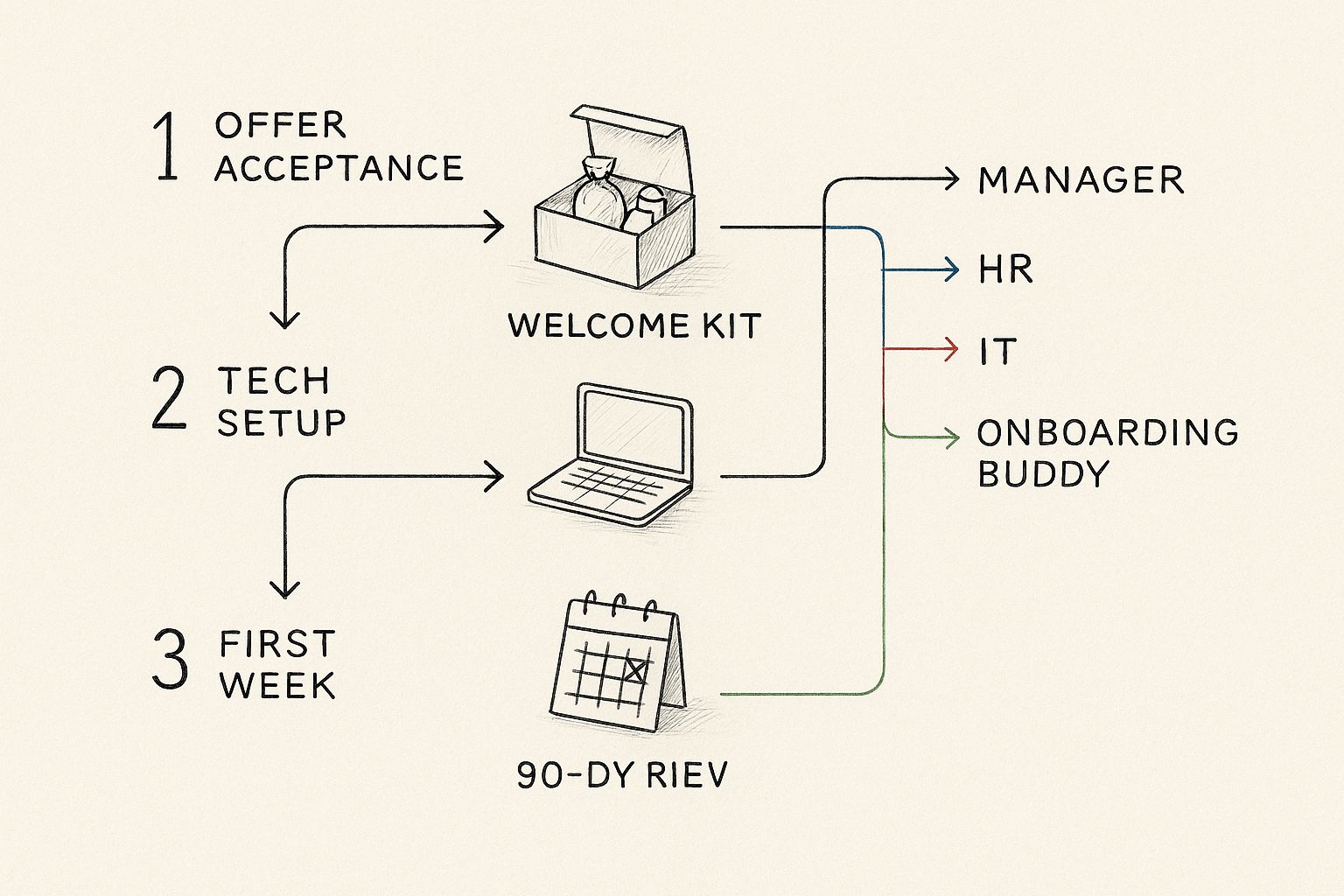 Infographic about onboarding program template