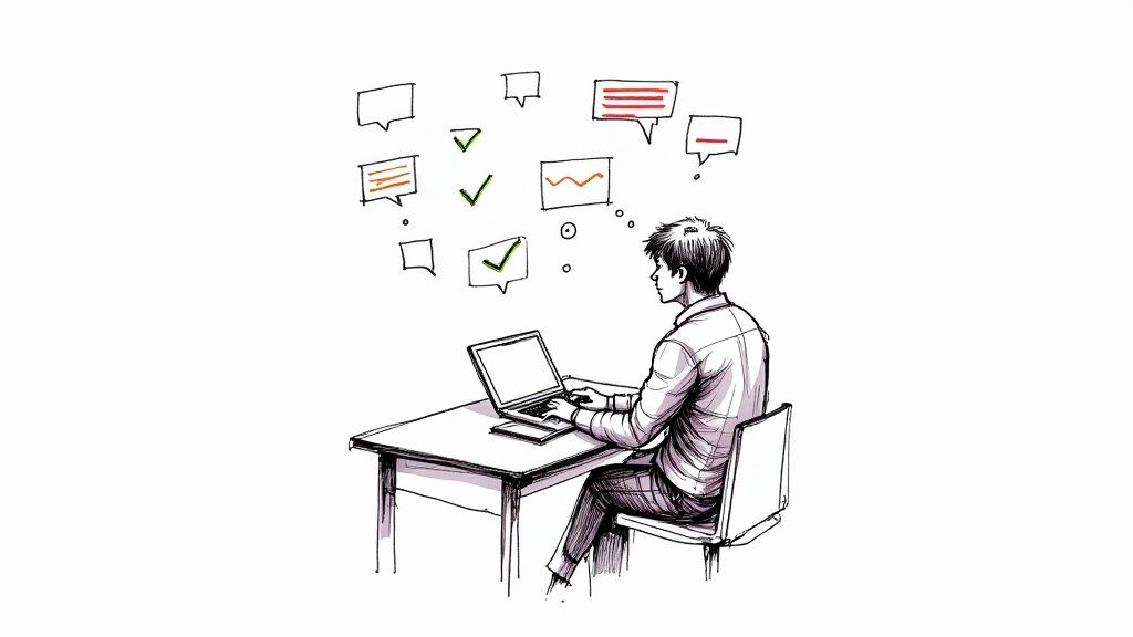 A diverse group of professionals collaborating effectively in a modern office setting, showcasing strong communication skills.