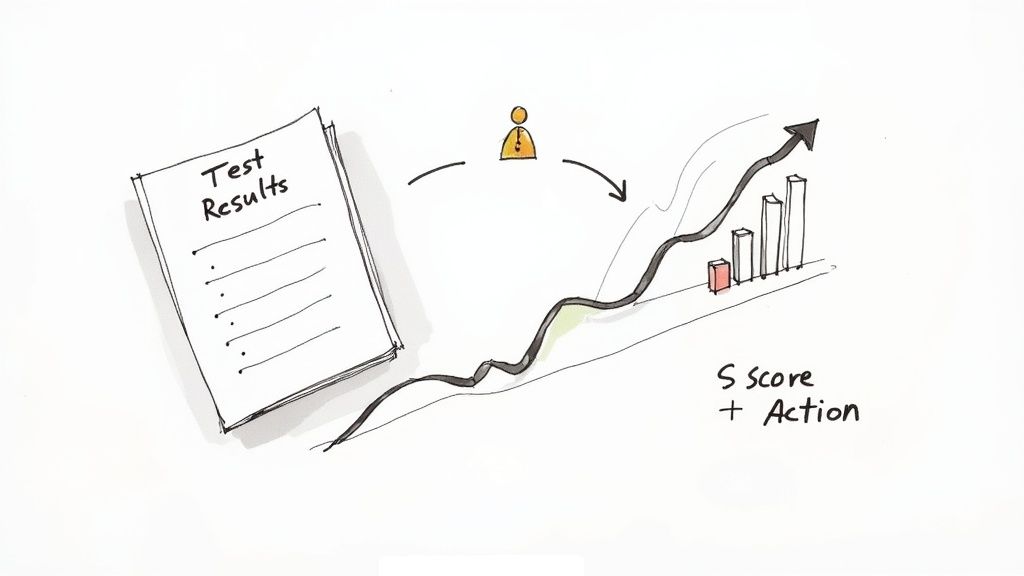 A team analyzing charts and graphs on a large screen in a modern office, representing data-driven insights.