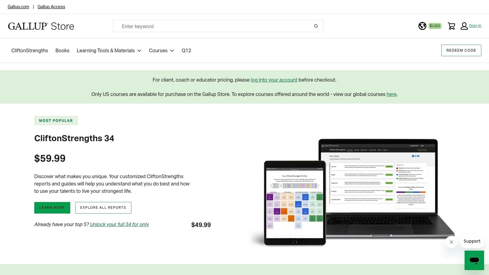 Gallup Store (CliftonStrengths)
