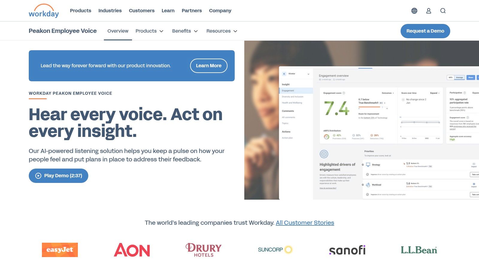 Workday Peakon Employee Voice — Continuous listening and culture insights