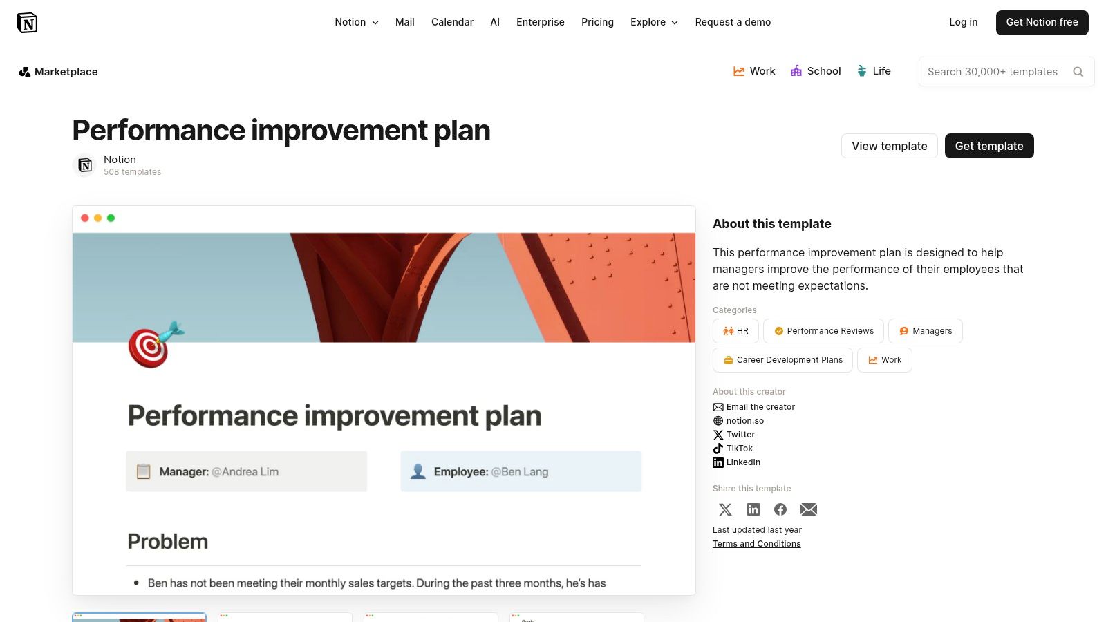 Notion Template Gallery