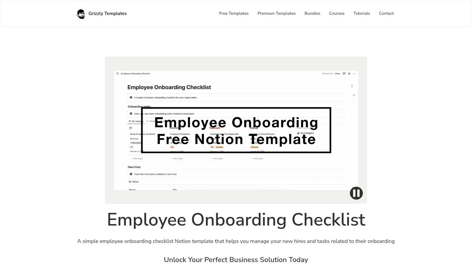 Notion Template Marketplace (Grizzly Templates)