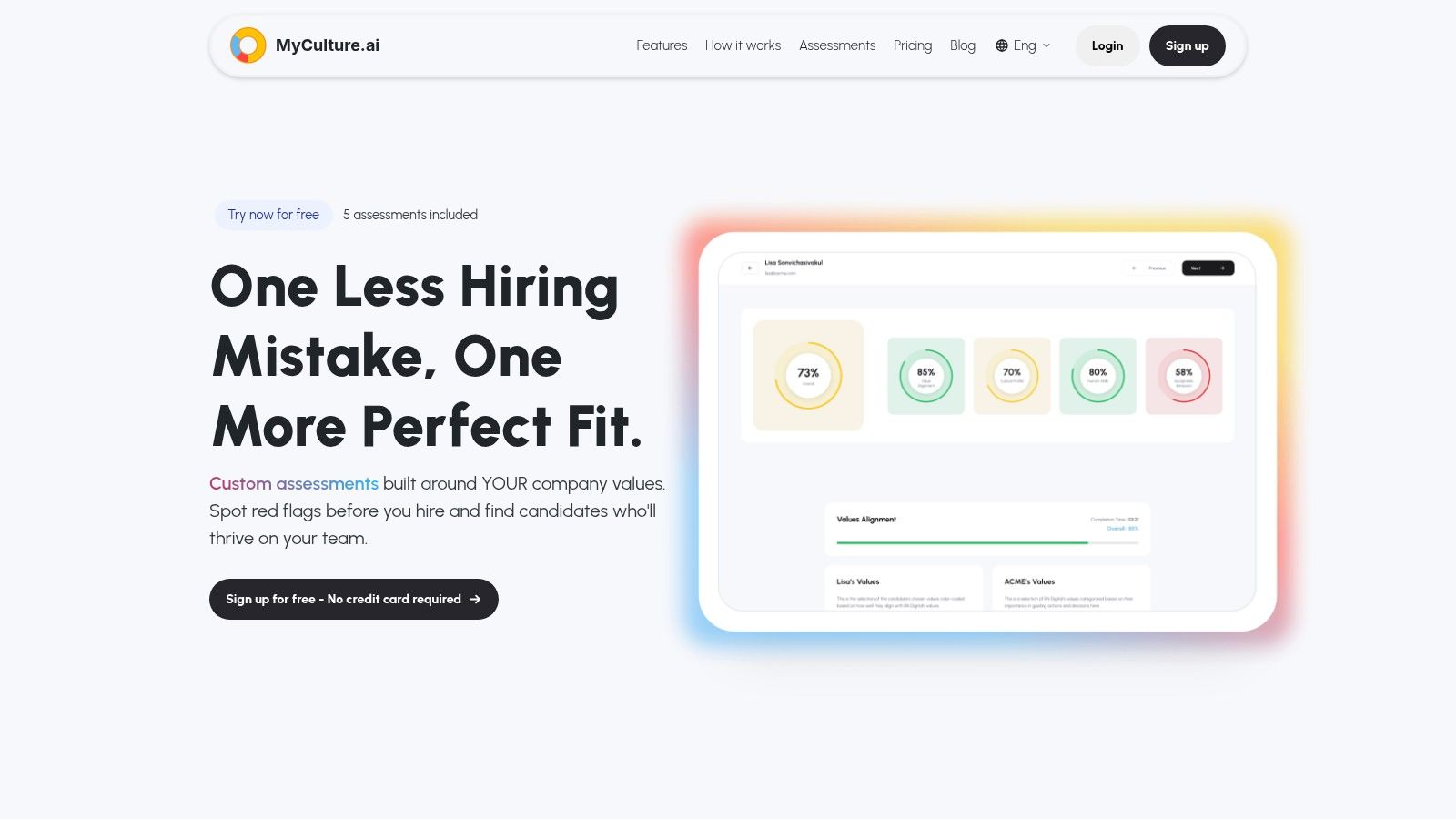 MyCulture.ai platform dashboard showing cultural assessment analytics