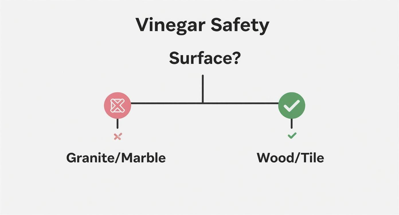 Infographic about cleaning vinegar vs white vinegar