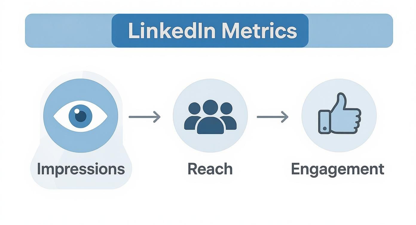 Infographic about impressions on linkedin
