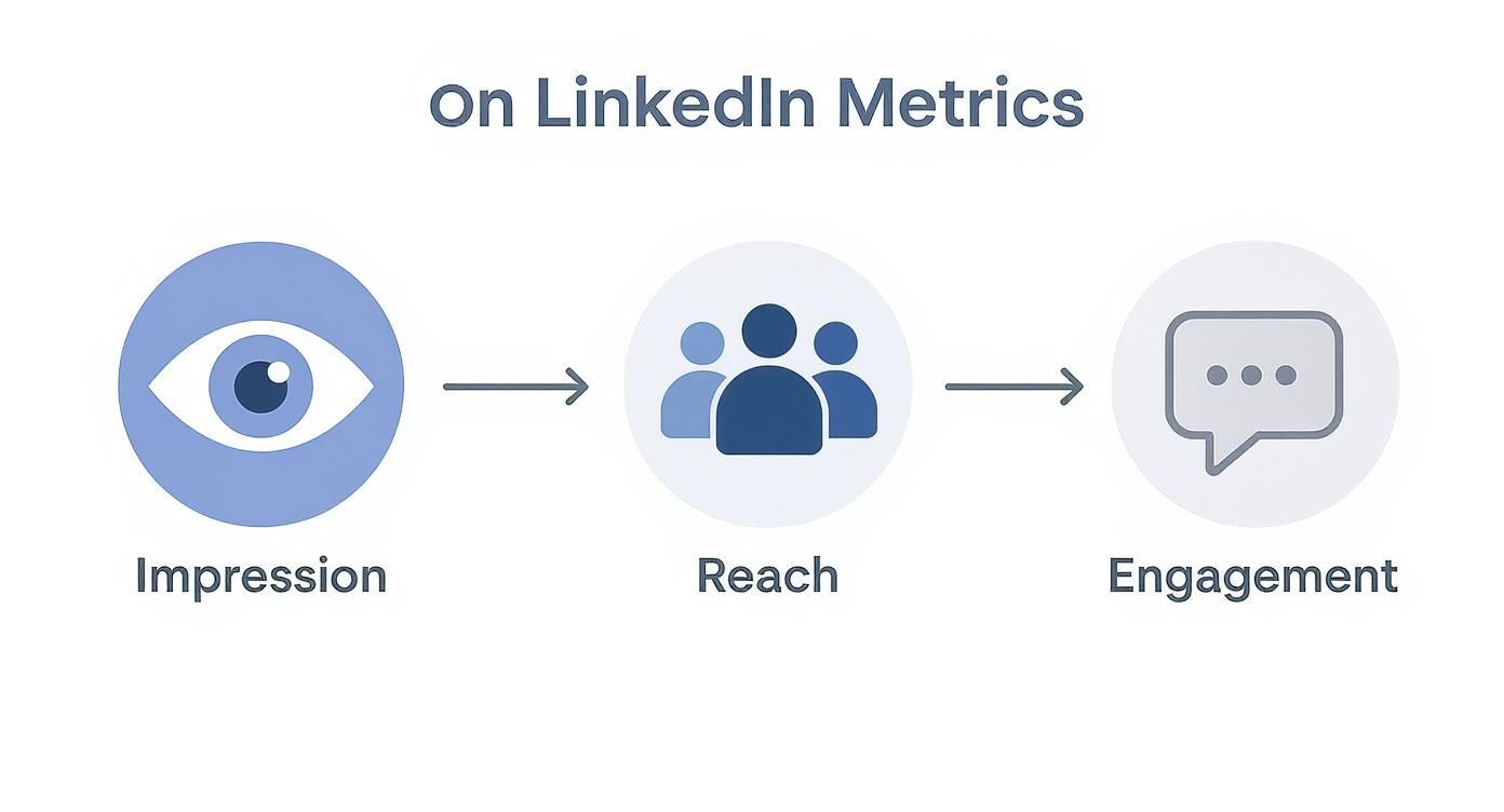 Infographic about what does impressions mean on linkedin