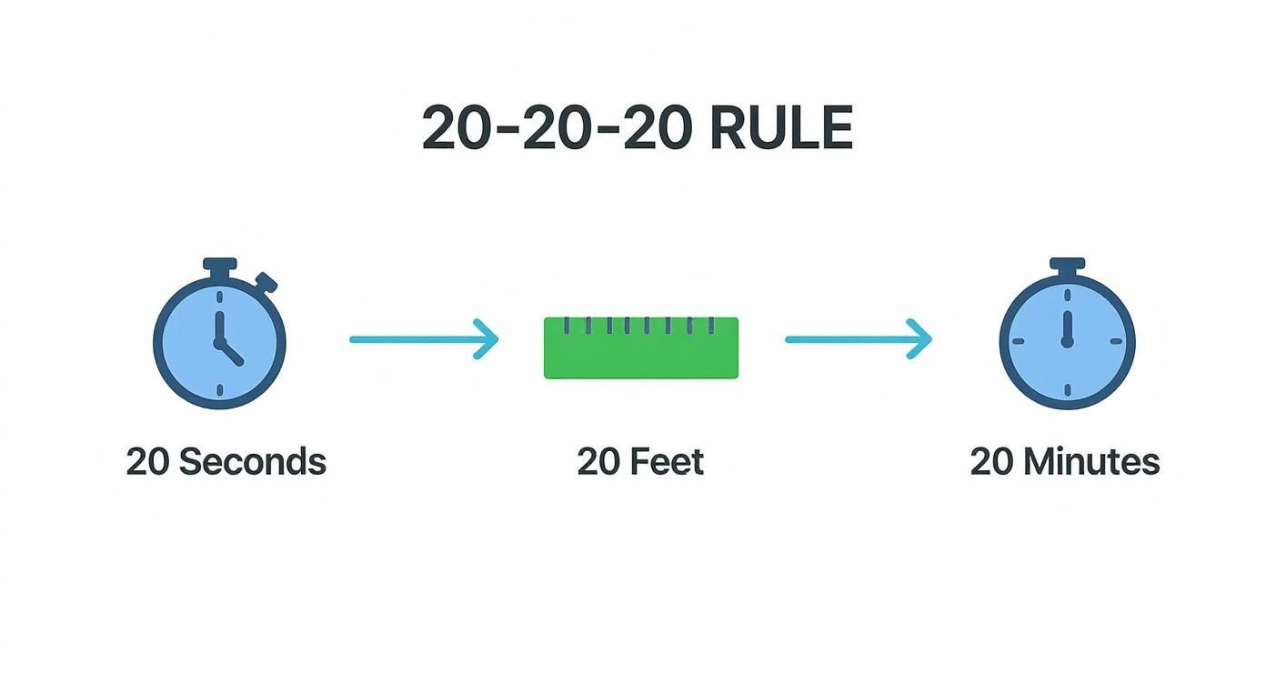 Infographic about how to reduce eye strain