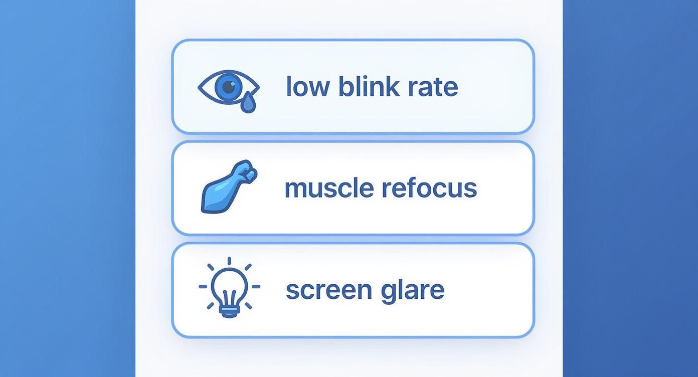 Infographic about prevent eye strain computer