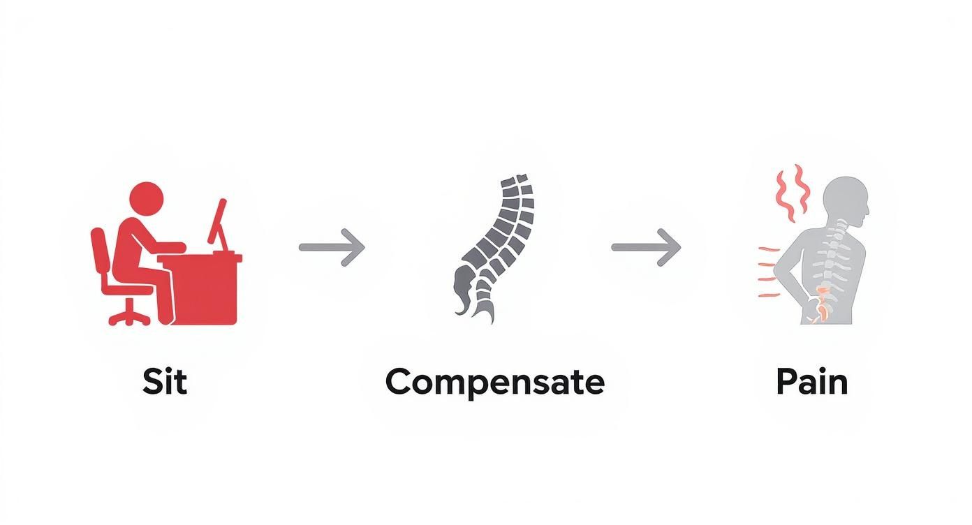 Infographic about how to improve posture while sitting