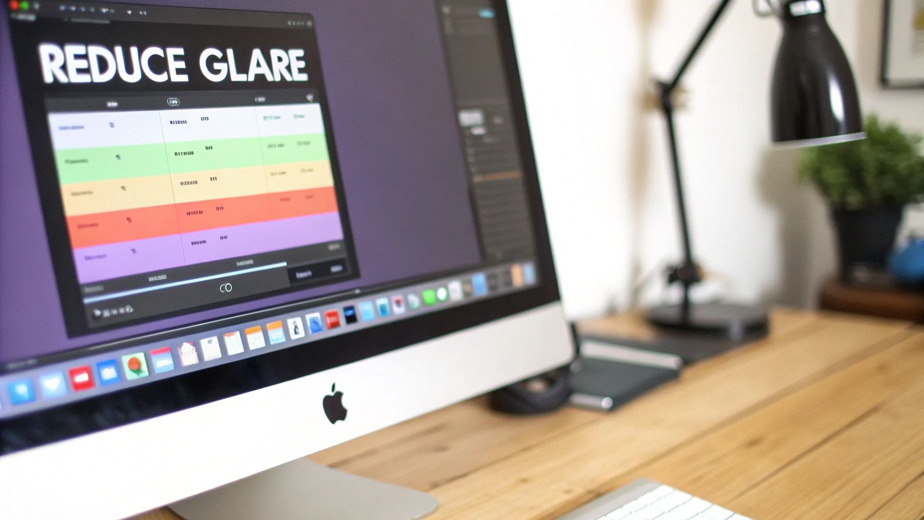 A person adjusting their computer monitor settings to improve comfort and reduce eye strain.