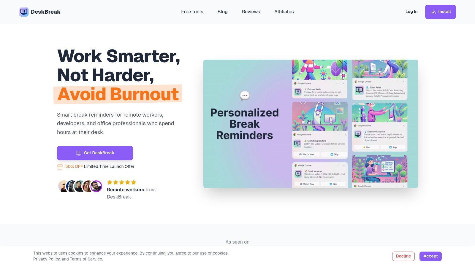 DeskBreak: For Sustainable Productivity & Health