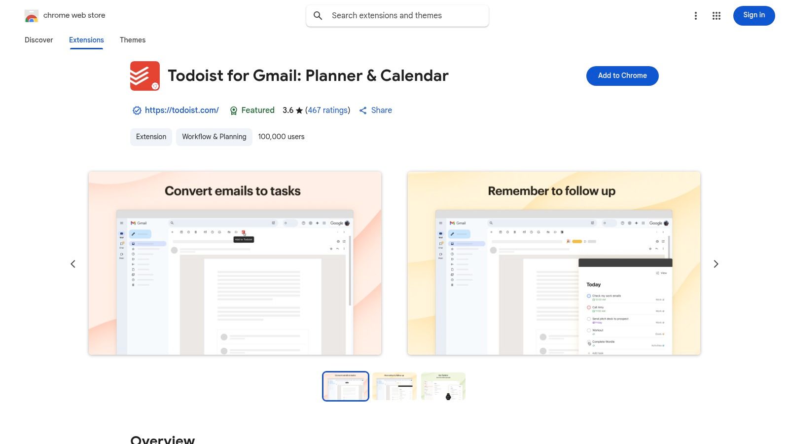 Todoist for Chrome/Gmail (official)