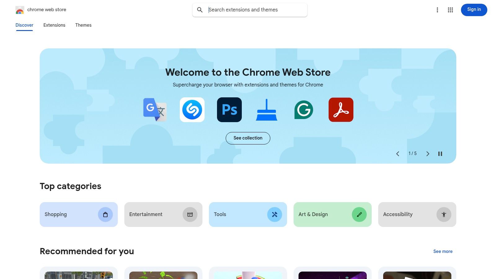 Chrome Web Store (official marketplace)
