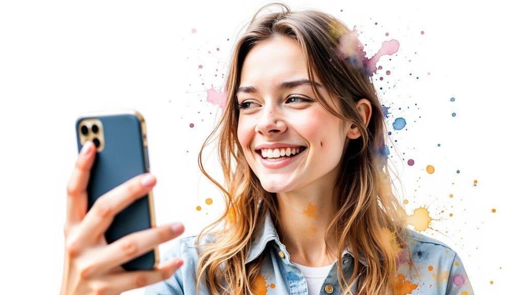 AI-generated image of a person smiling in a professional setting