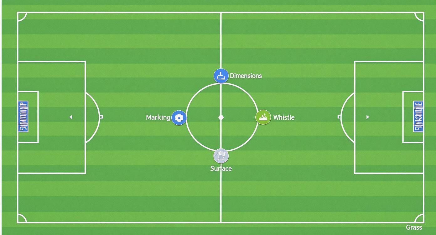 Infographic about soccer field and