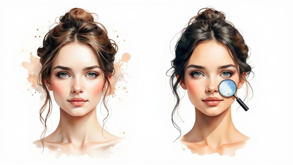 A detailed, artistic AI-generated portrait of a woman, showcasing professional quality.