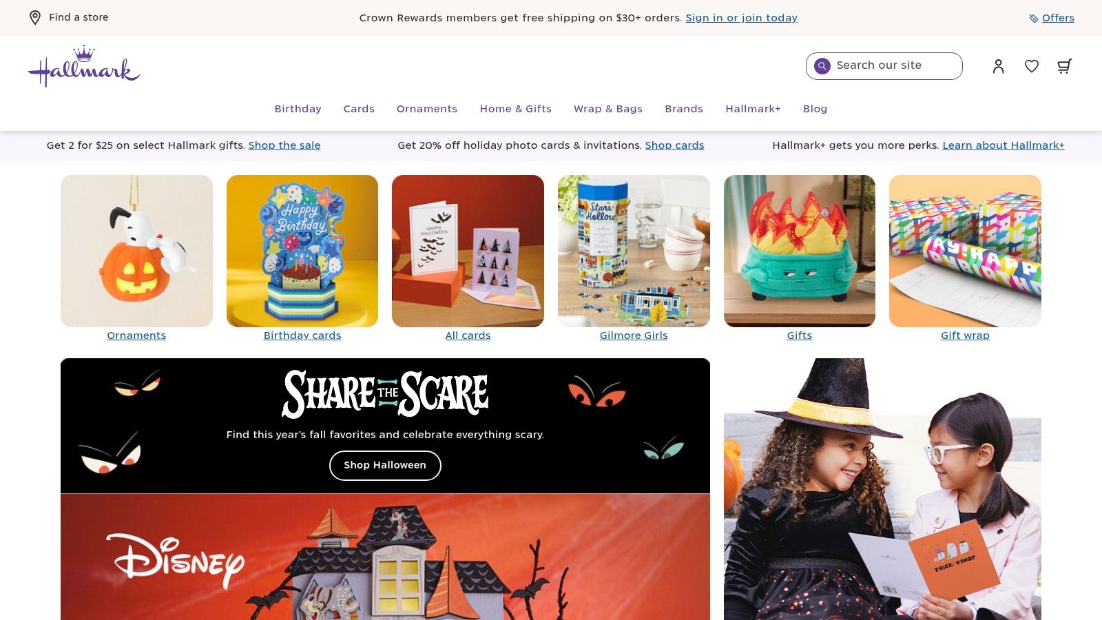 Hallmark (Printed Cards and Unlimited eCards via Hallmark+)